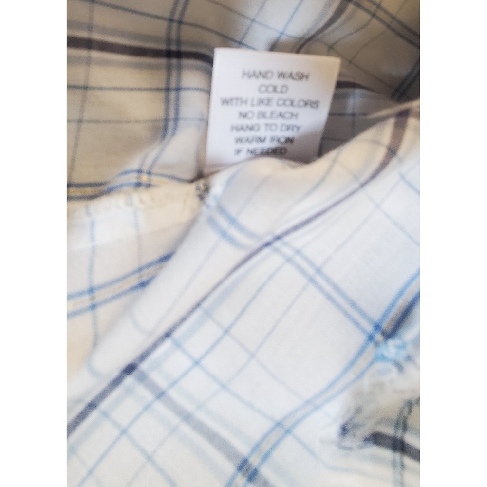 3J Workshop Johnny Was L Plaid Shirt Embroidery Rose Western Cowgirl Raw Hem L/S - Picture 15 of 16